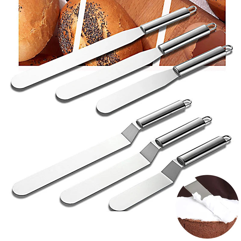 6 8 Stainless Steel Cream Icing Frosting Spatula Cake DIY Decorating Qme