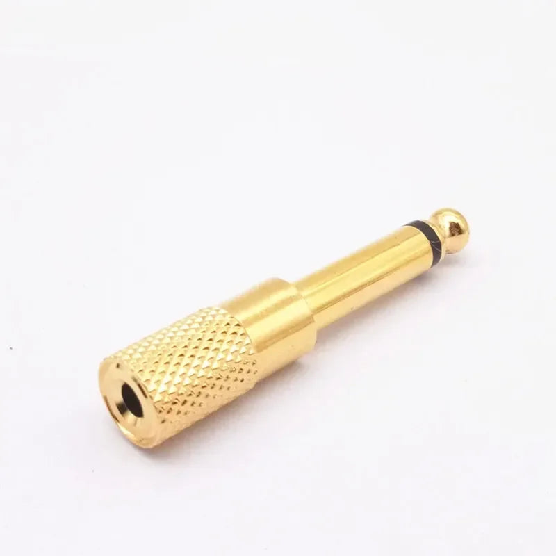 6.35mm Mono Male Plug To 3.5mm Female Jack Adapter Gold Plated Jack 3.5mm To 6.35mm Plug Adapter Connector Qme 3.5 Female to 6.5