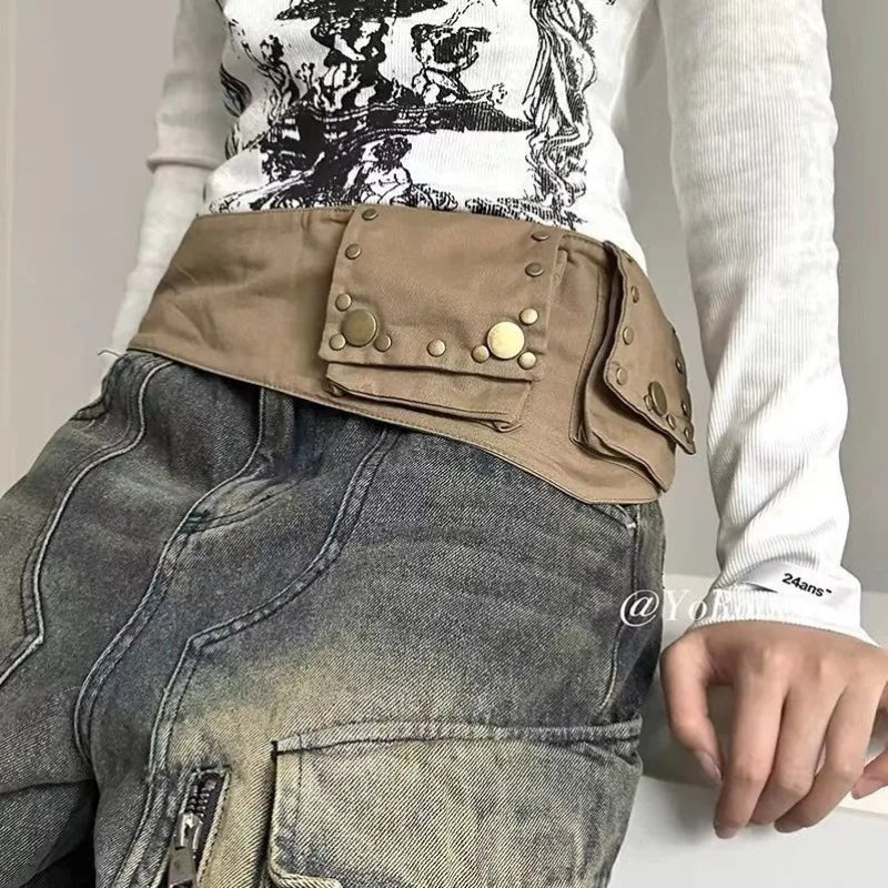 Vintage Hippie Western Belt Adjustable Waist Cincher Fanny Retro Qme