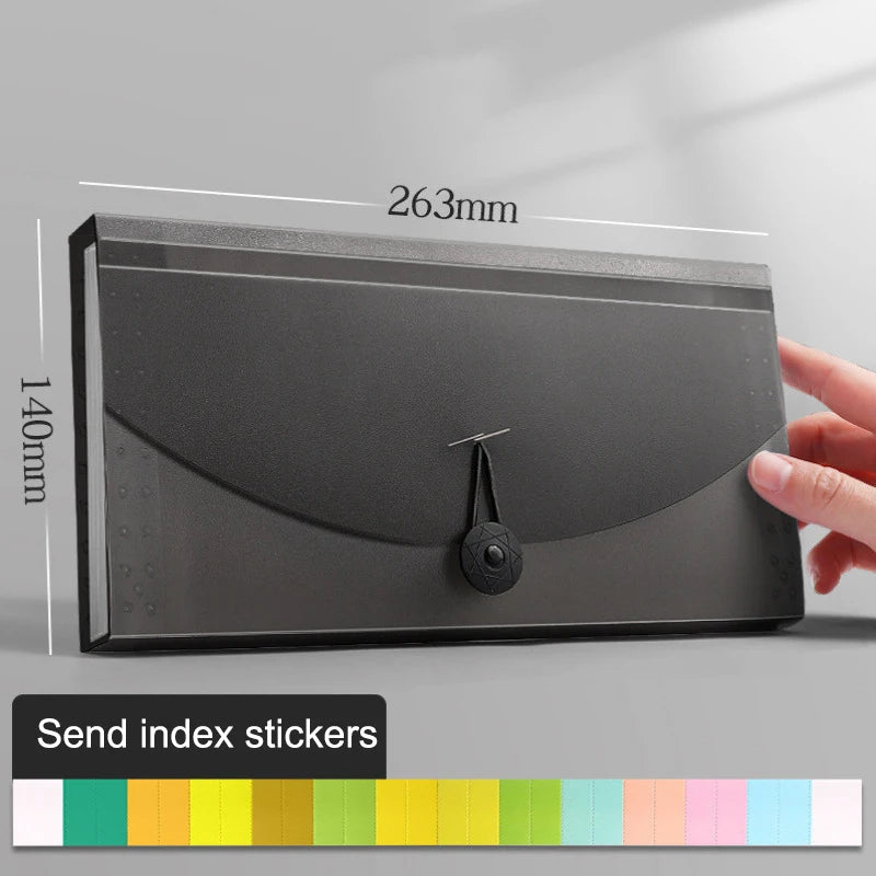 13 Pockets Expanding File Folder Accordion Document Organizer Check Qme 263MM black