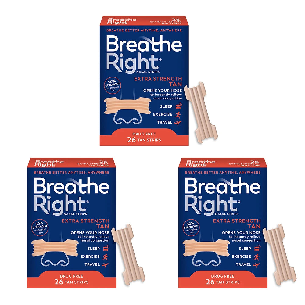 Nasal Strips Extra Strength Tan Stop Snoring Drug-free Solution Qme 3 boxes