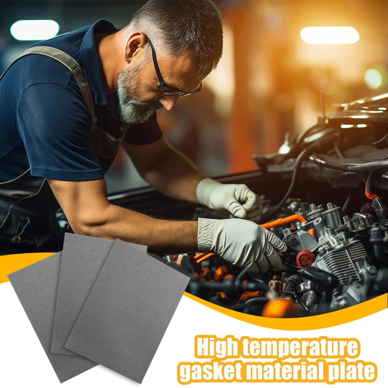 Gasket Material Sheet High Temperature Exhaust Gasket Material 3 Pieces Cuttable Automotive Small Engine Repair Replacement for Qme