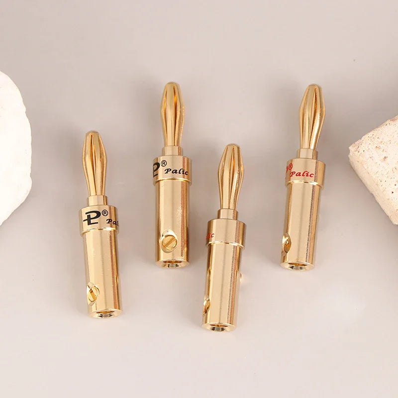 Gold-plated Copper Cross Banana Speaker Plug Connector Adapter Audio Qme