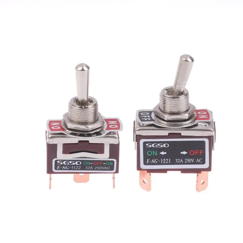 1Pcs Power Switch 2/3/4/6Pin E-SG Toggle Switch 32A 250VAC Rocker Switch With Brass Screw Foot Pin Qme