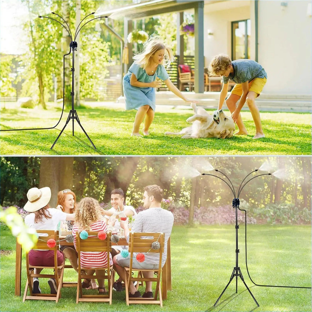 Standing Mister Portable Standing Adjustable Height Sprinkler Patio Misting System for Backyard Yard Garden Park Summer Spring Qme