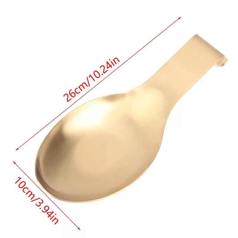 Fish Shape Spoon Rest Thickened Stainless Steel Tableware Spoon Shelf Buffet Clip Tray Hotel Restaurant Kitchen Utensil Holder Qme