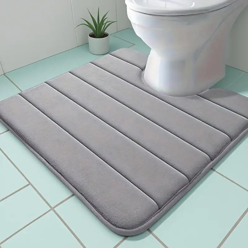 U-shaped Toilet Mat Bathroom Carpet Memory Foam Bath Anti-skid Qme