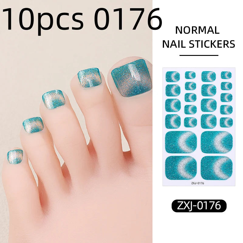 Cat Eye Nail Art Stickers Self Adhesive Toe Nails Full Cover Toenail