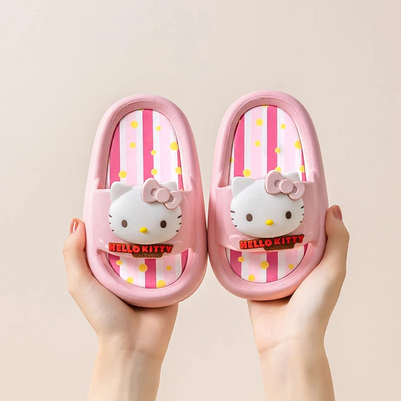 Hello Kitty Kuromi Cartoon Flip-Flops Cute, Non-Slip Flip-Flops for Students Melody Lightweight Flip-Flops for Home and Bat Qme