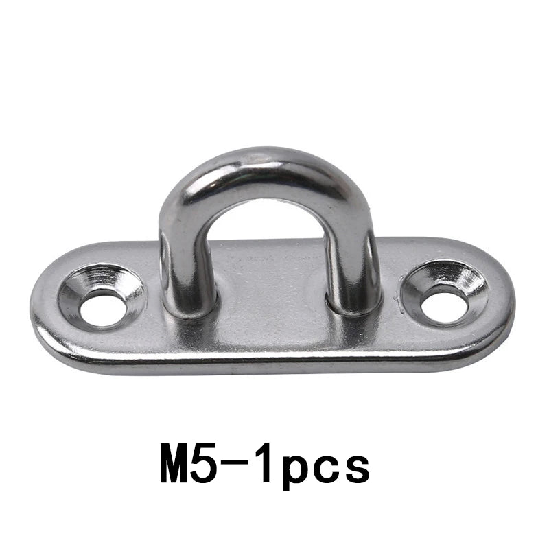304-M6 M5 M8 Oval Eye Board Marine Deck Buckle Staple Boat Shade Sail Mounting Fastening Set - 304 Marine Grade Stainless Steel Qme M5-1pcs