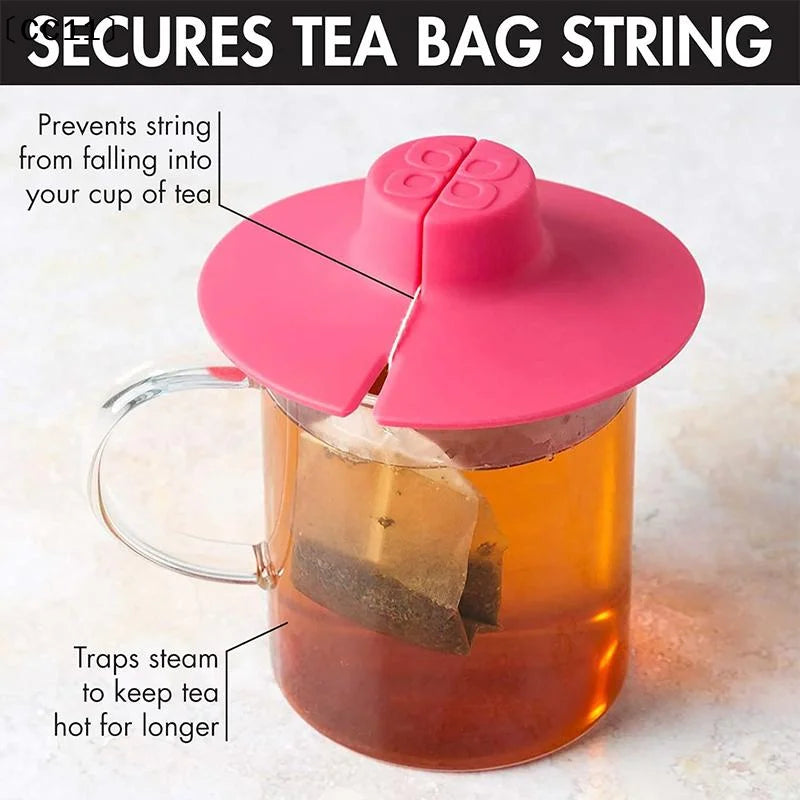 Silicone Tea Bag Partner Handle Holder Squeezer Reusable Mugs Lids Qme