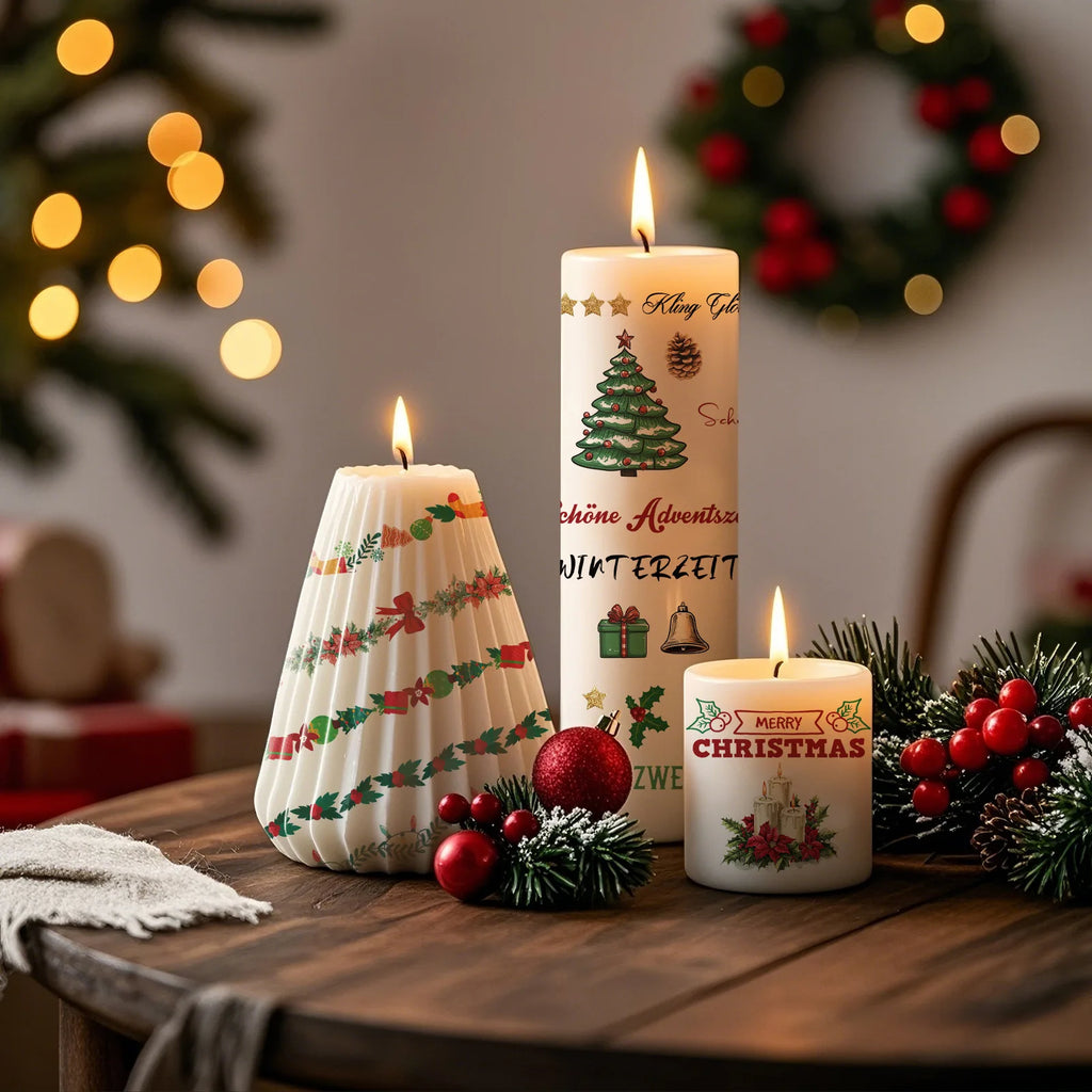 A Multi-purpose Xmas Tattoo Sticker Set Easy To Stick, Decorative Decals for Candle Window, Home Christmas Party Decorations Qme