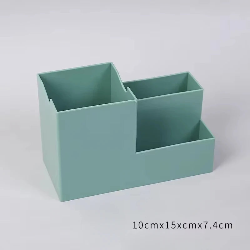 Multi-function Desktop Pen Holder School Supplies Storage Case Colorful Plastic Box Office Desk Accessories Pencil Organizer Qme Green