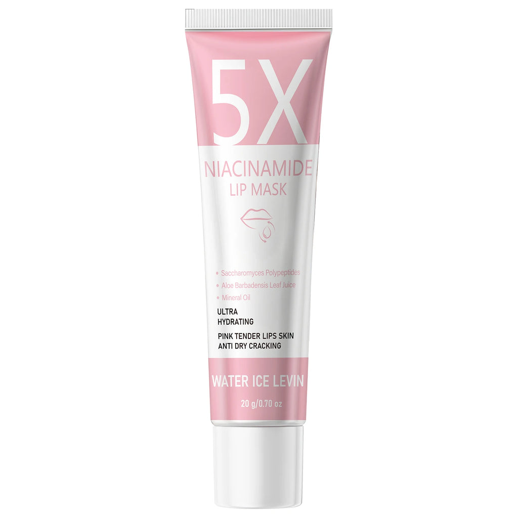 5X Niacinamide Lip Mask, Ultra Hydrating Anti-Dry Crack, with Saccharomyces Polypeptides & Aloe, Soft Pink Tender Lips Qme WHITE 20g