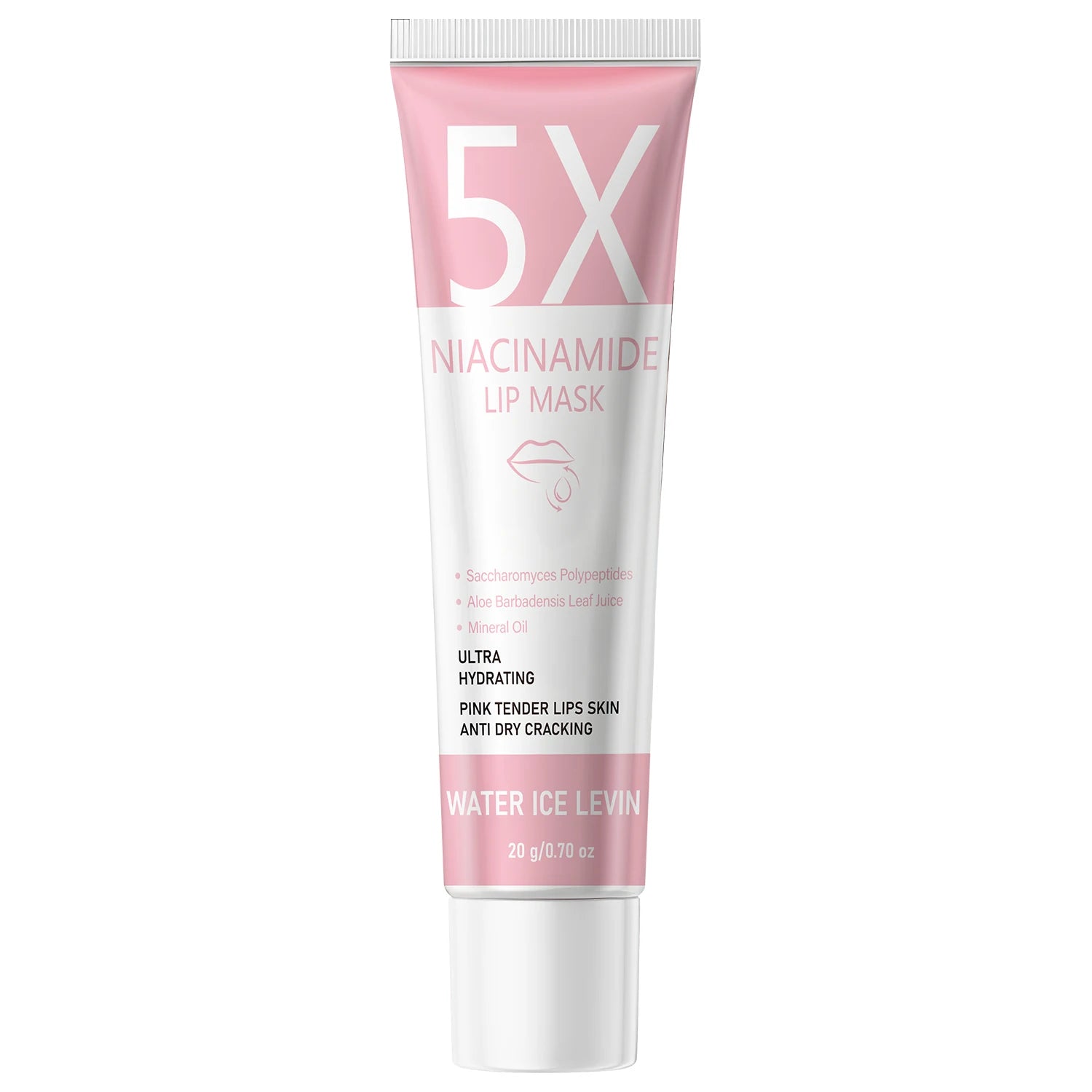5X Niacinamide Lip Mask, Ultra Hydrating Anti-Dry Crack, with Saccharomyces Polypeptides & Aloe, Soft Pink Tender Lips Qme WHITE 20g