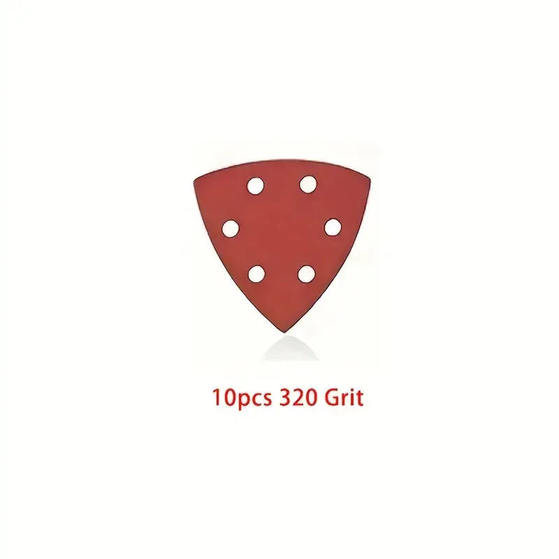 10/60pcs Triangle Sanding Pads 6 Holes Multi-Grit 40-320 Efficient Dust Extraction Design Angle Grinder & Delta Sanders Qme 10Pcs 320Grits