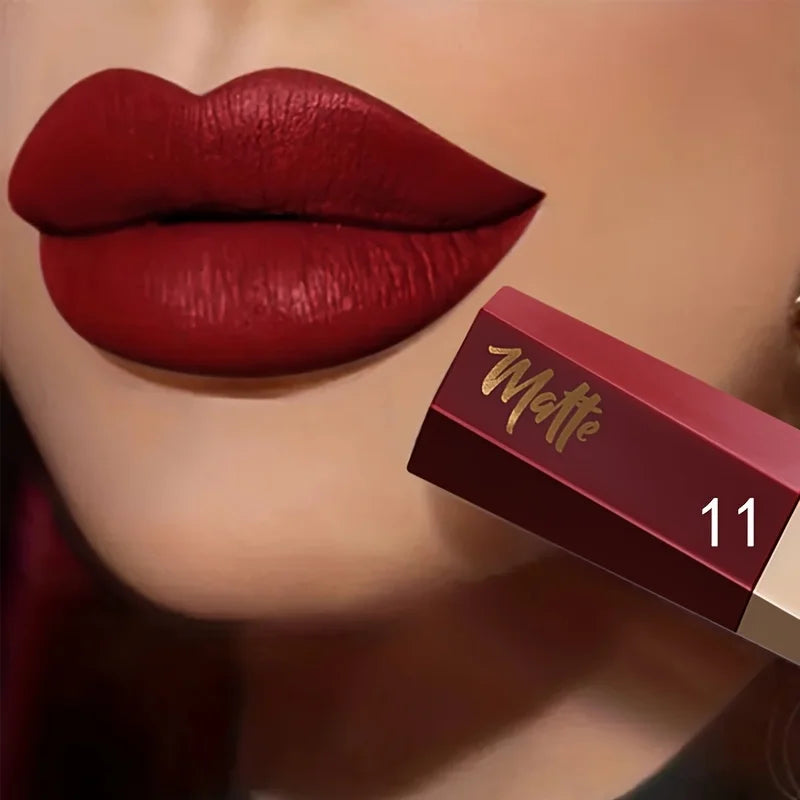Waterproof Matte Velvet Lip Tint Long-lasting Nude Glaze Sexy Smooth Qme 11