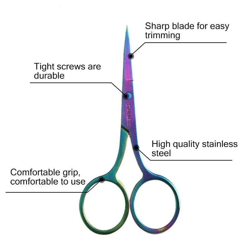 1Pcs Eyebrow Scissor Makeup Eyelash Trimmer Facial Hair Remover Manicure Scissor Nail Cuticle Tool Beauty Scissors Qme