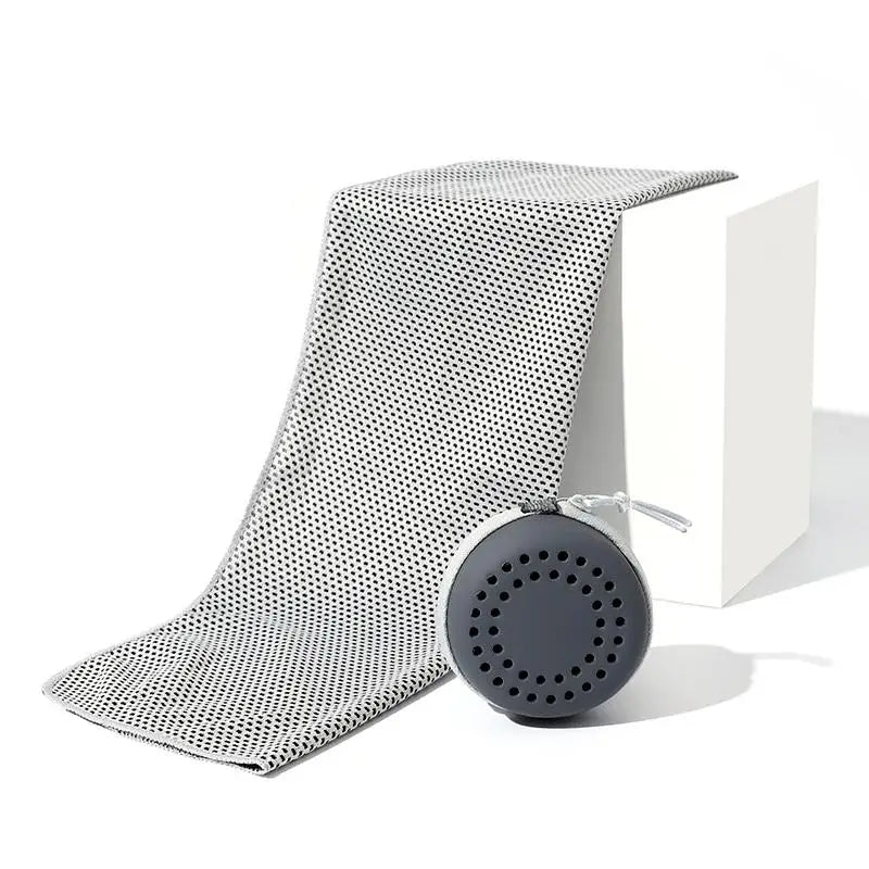 Cooling Towel Neck Wraps Storage Box Chilly Pads Quick Dry Portable Qme Gray