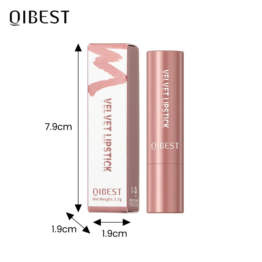 QIBESTNatural Velvet Matte Lipstick Long-lasting 10 Color Lip Stain Lightweight Moisturizing Lip Balm Women Makeup New Lip Tint Qme