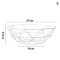 Iron Fruit Basket Simple Basin Multi-size Snack Bread Vegetable Qme White Small
