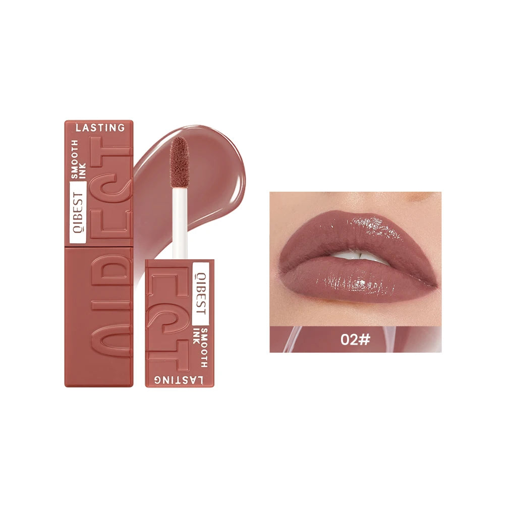 QIBEST Watery Gloss Lip Glaze Moisturizing Long Lasting Sexy Red Liquid Lipstick Mirror Glossy Lip Gloss Tint Cosmetic For Women Qme 02