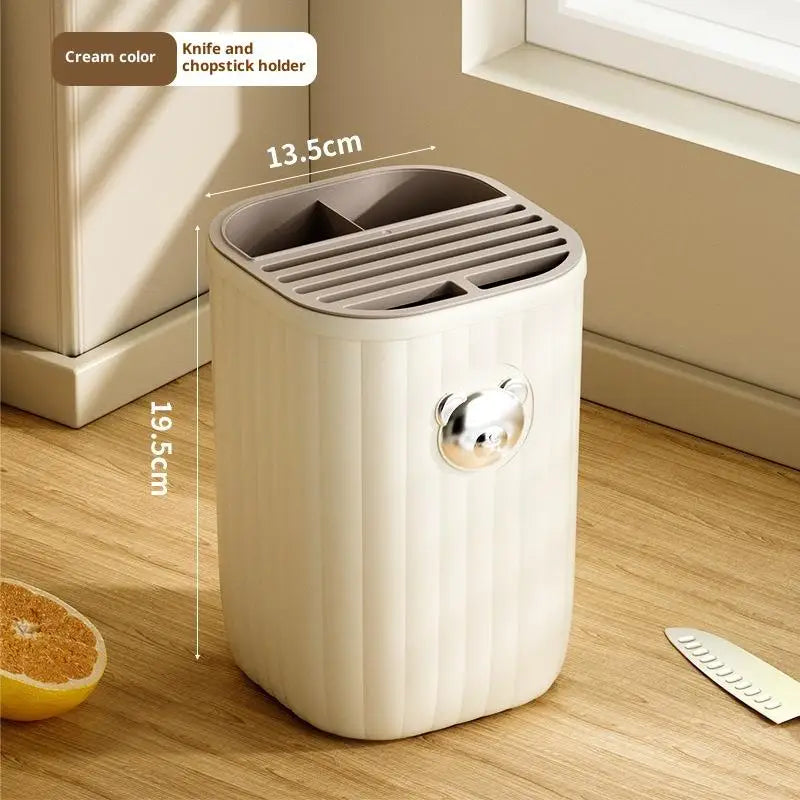 Kitchen Multifunctional Tool Holder Countertop Storage Rack Household Qme Milk white