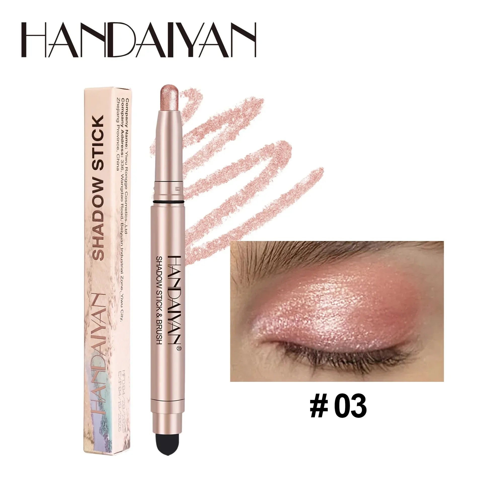 Smoky Dark Black Eyeshadow Pencil Stick Waterproof Pearlescent Matte Metallic Glitter Eye Shadow Highlighter Pen Make Up Tool Qme B03
