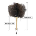 Natural Fluffy Ostrich Feather Duster Handle Reusable Furniture Qme 1Pc