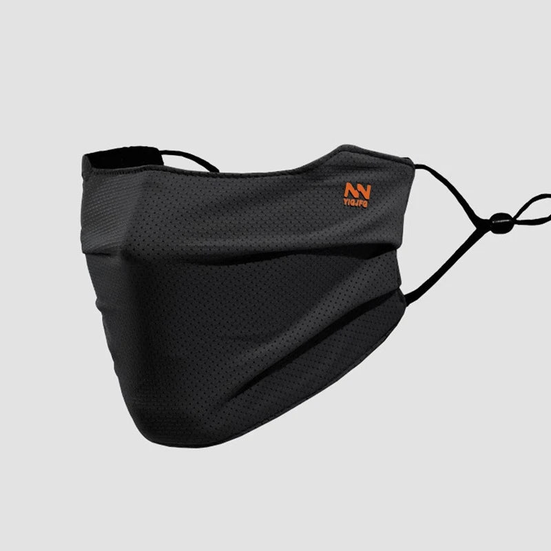 Sun Protection Face Mask For Men Reusable Breathable UV Face Shield Solid Color Washable Face Mask Summer Cycling Face Mask Qme Black