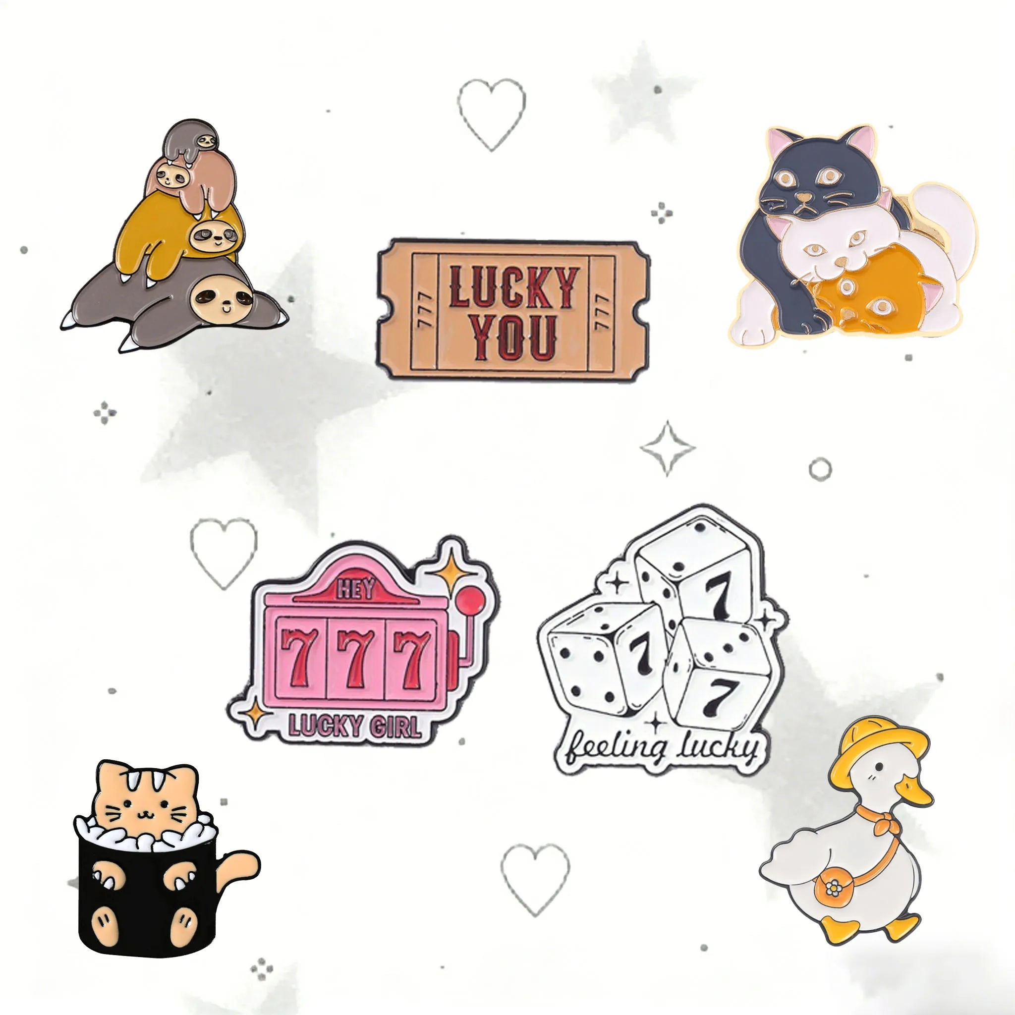 Cute Lucky Number 777 Enamel Pin Stylish Digital Pattern Metal Brooch For Backpack Clothing Decor Collection Holiday Small Gifts Qme