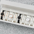 Pequeno relógio de quartzo árabe para mulheres, pulseira de couro, pulseira, casual, moda, sem caixa, 8 peças, conjunto Qme 8pcs