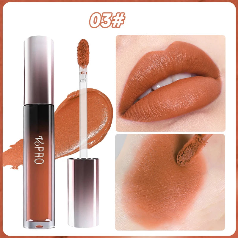 Matte Velvet Highly Saturated Lip Gloss,Long-Lasting Liquid Lipstick,Quick-Drying,Non-Stick, With Plant Squalane,Nourishing Qme 03