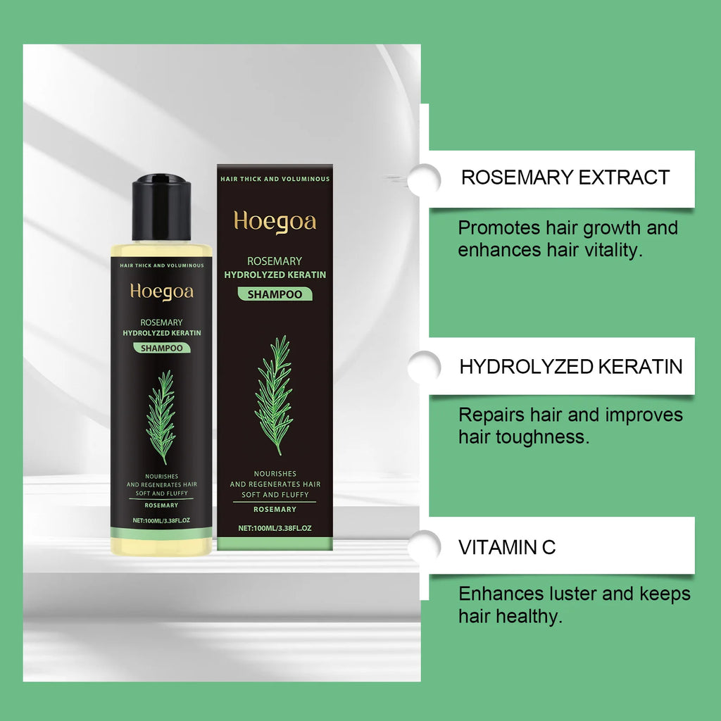 Hoegoa Rosemary Hair Shampoo Volumizing and Thickening Strengthening and Oil Control Nourishes and Repairs Hair Oil Adds Volume Qme