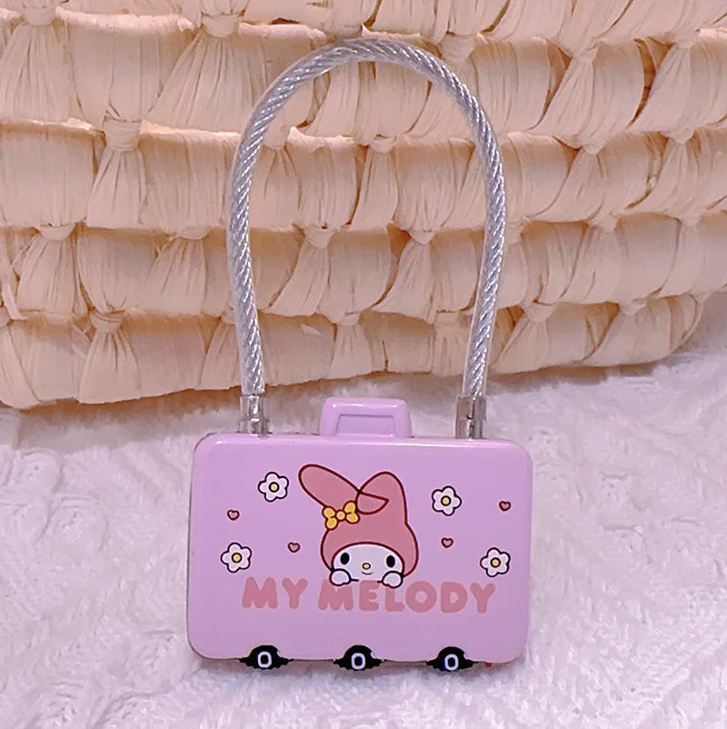 Kuromi Wire Rope Combination Lock Cute Card-Style Luggage for Home Use Small Padlocks for Student Backpacks and Helmets Qme 3
