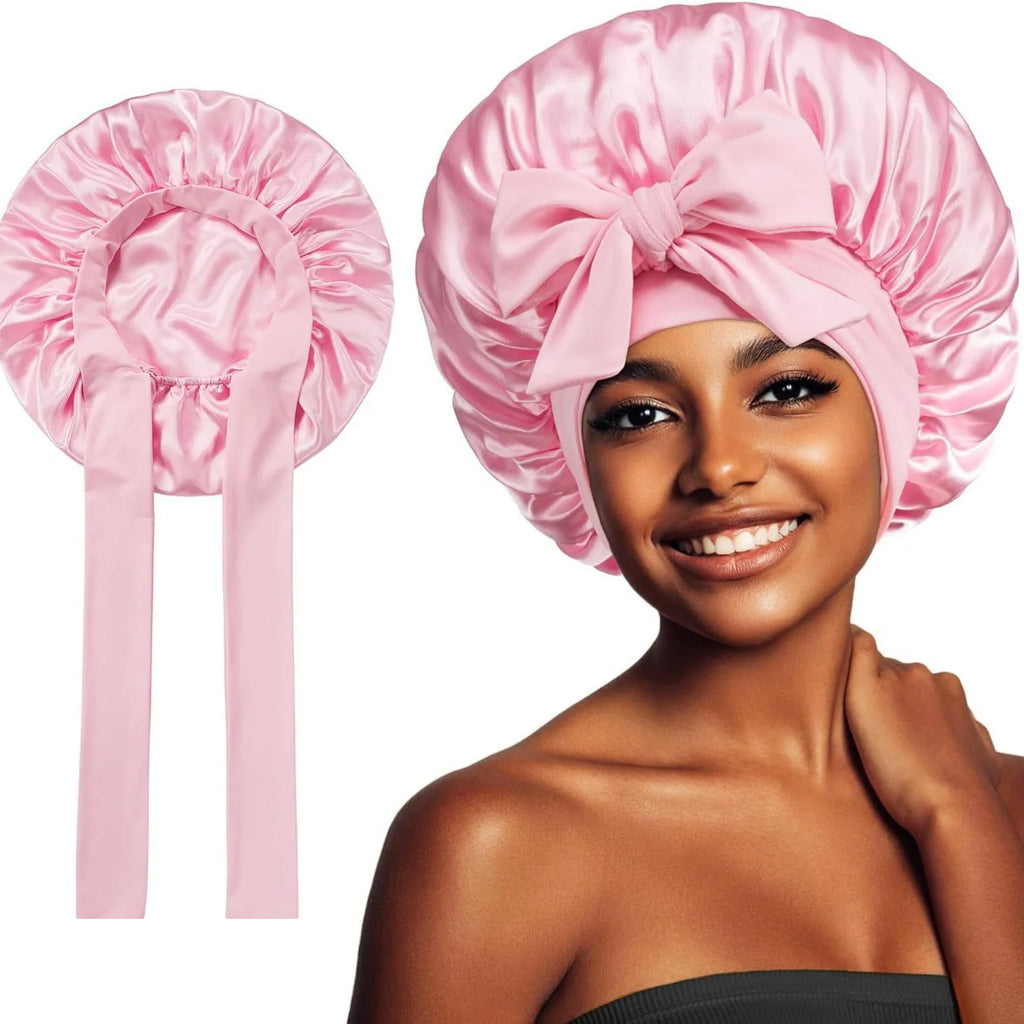 Sleeping Hat Women Satin Solid Night Sleep Cap Hair Care Bonnet Nightcap For Women Men Unisex Cap Bonnet De Nuit Shower Turban Qme