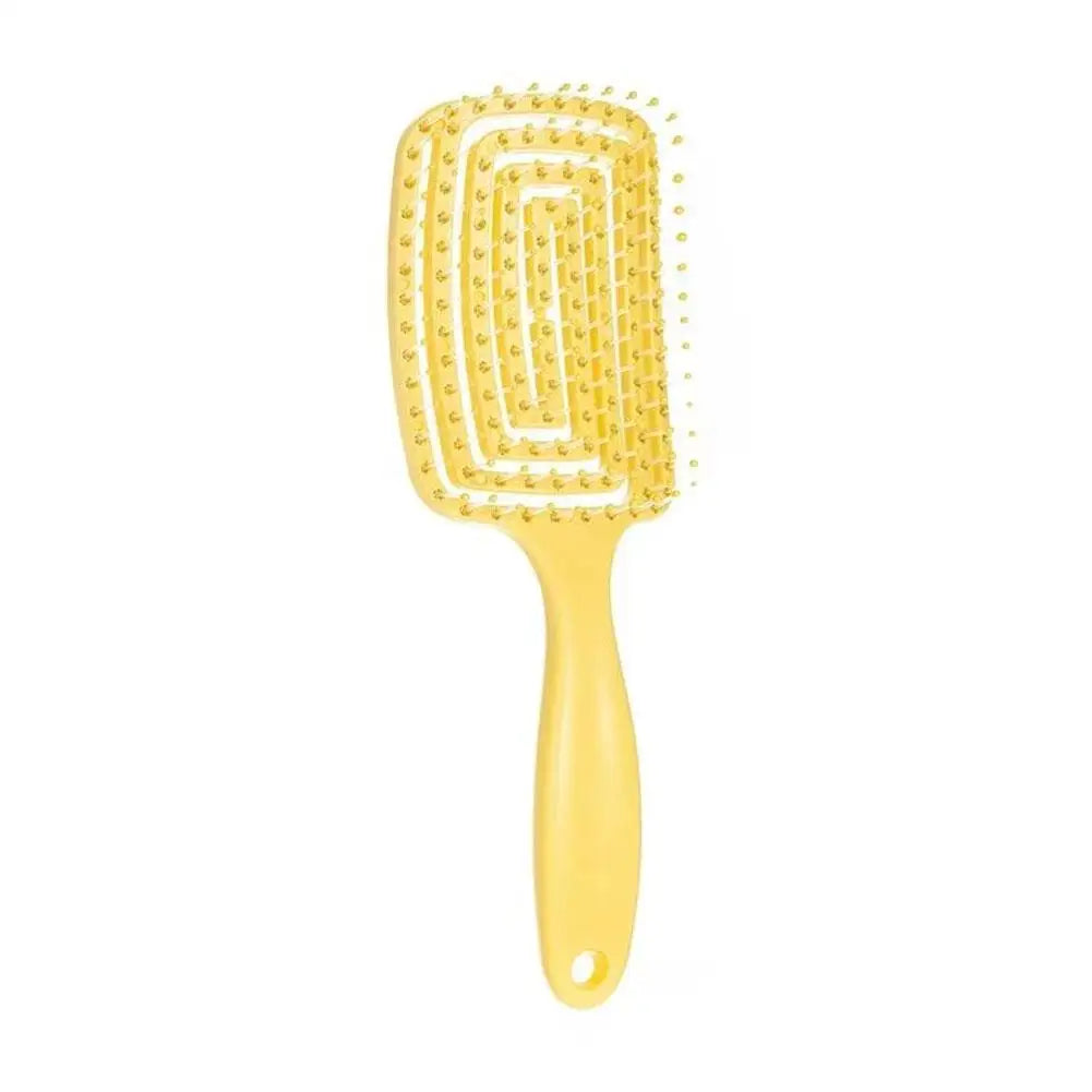 Curly Hair Massage Comb Scalp Reducing Breakage Detangling Brush Fine Qme yellow