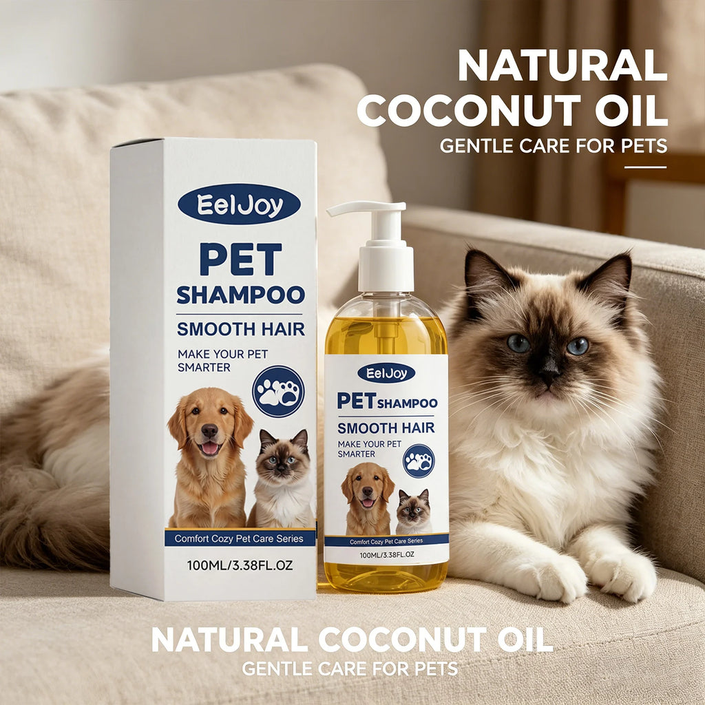 Coconut Oil Pet Shampoo Cleaning Fur Eliminate Odor Smoothing & Softening Hair Natural Formula Moisturizing Pet Hair Conditioner Qme