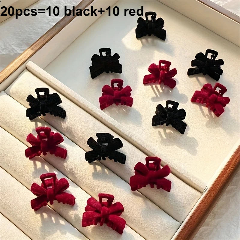 Butterfly Hair Claws-Bow Hair Clips For Women,Elegant Princess Grip Clamps,Sweet Minimalist Style Barrettes Qme 20pcs10 black 10 red