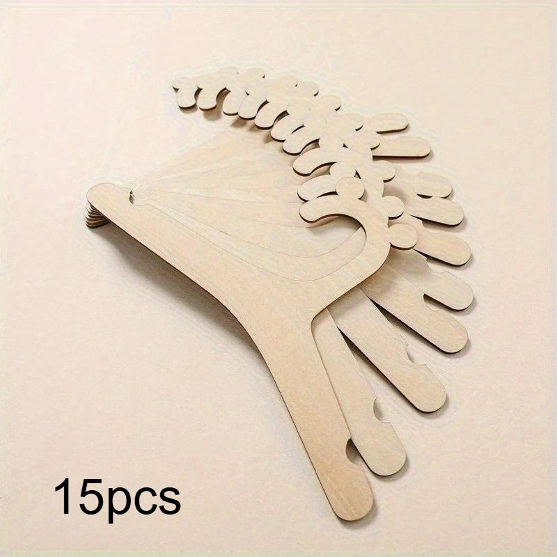 Natural Wood Clothes Hangers, Non-slip, No Paint, Smooth Finish, Durable for Shirts, Coats, Pants, Wardrobe Storage Qme 15pcs