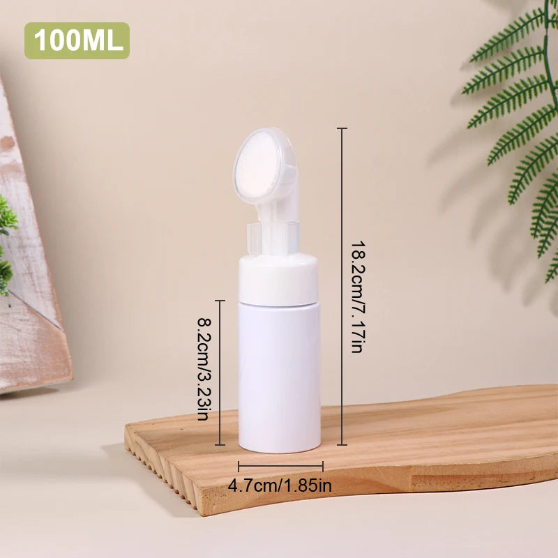 100 120 150 200 Empty Facial Cleanser Mousse Foam Gel Head Wash Brush Qme 100ml White