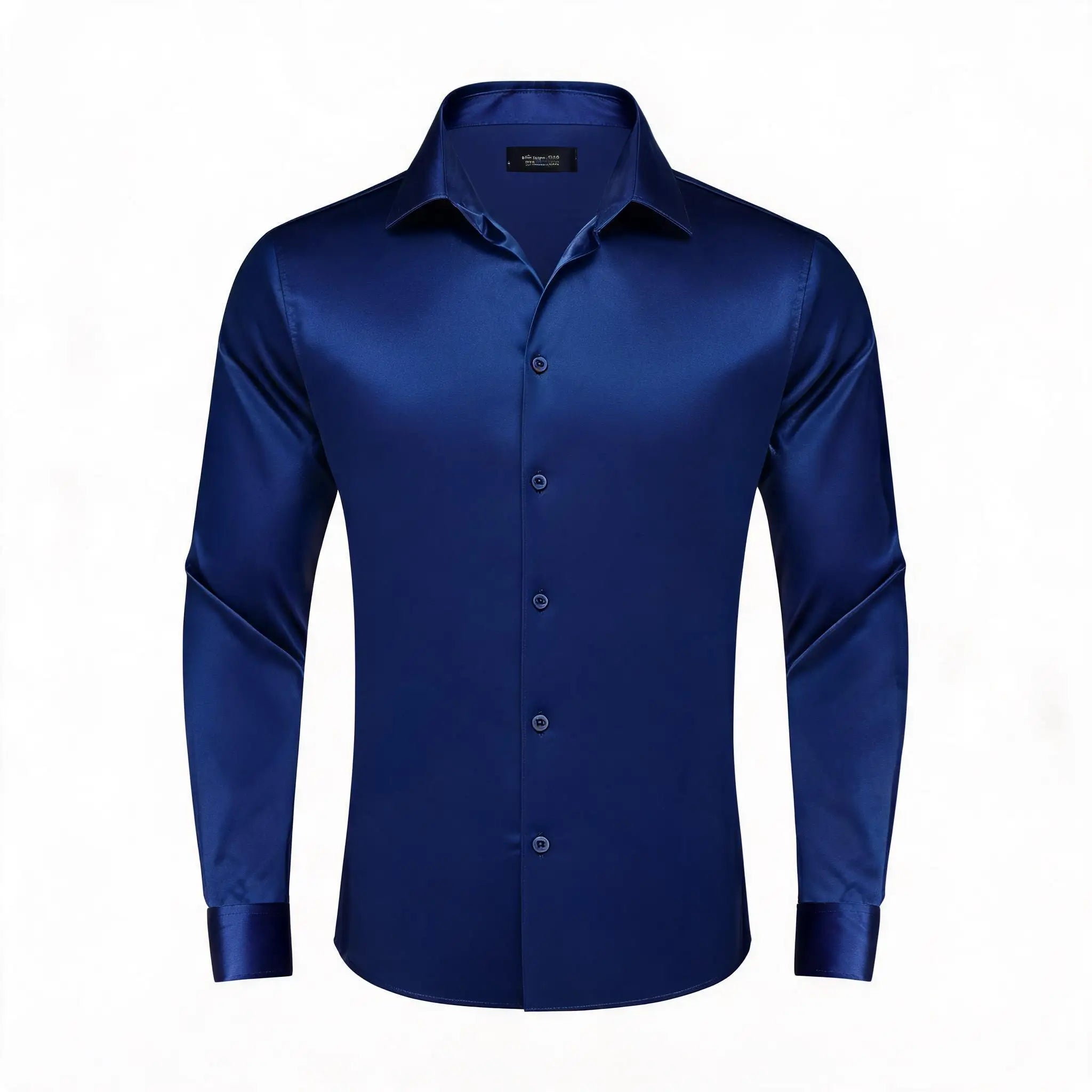Solid LS Shirt Brown or Pink or Purple or Green or Blue or Black or Red Basic Button Office Daily Fit Qme HT-CYDJ1218 M