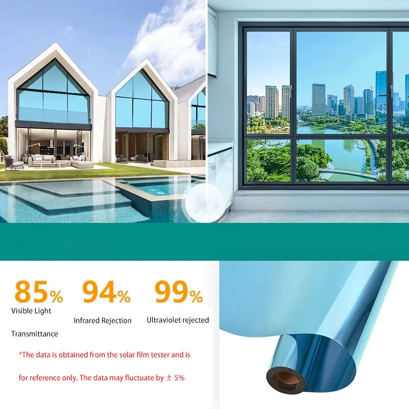 Privacy Protection Home Insulated Glass Film Windows Balcony Sunscreen Unidirectional Mirror Window Film Stickers Qme A 50x500cm
