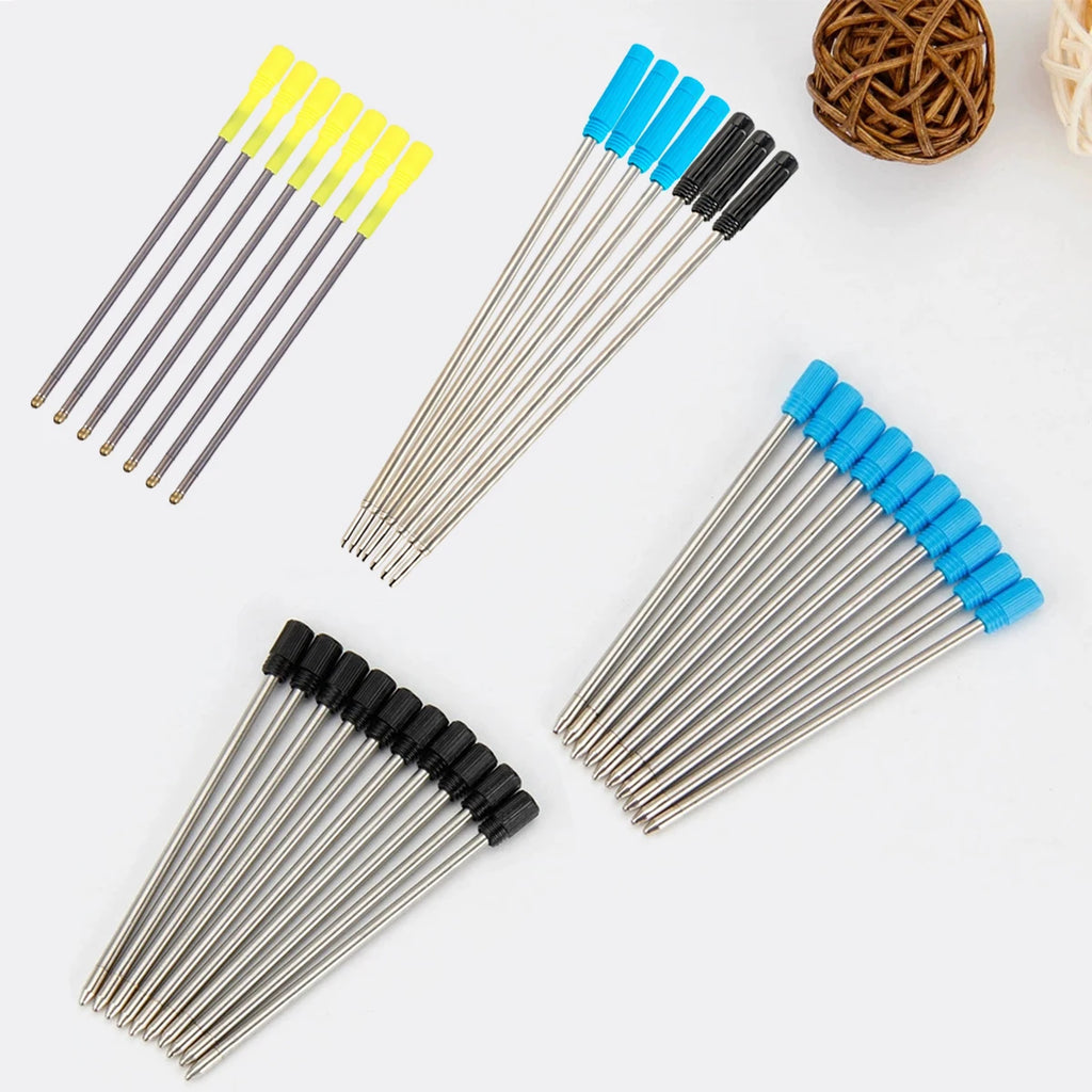 30/50/100 Pcs 7/8.2/11.5cm Ballpoint Pen Refills 0.7mm Medium Tip Blue Black Ink Refill Rods Office Student Writing Stationery Qme