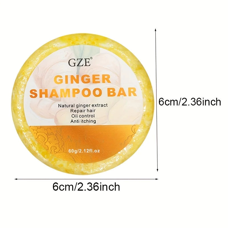 GZE Ginger Shampoo Bar Soap and Turmeric Solid Conditioner Hair Set for Thinning, Lock in Moisture & Shine and Control Frizz. Qme