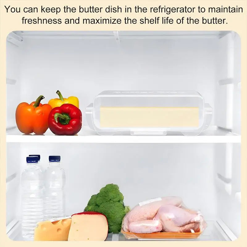 Cheese Storage Box Refrigerator Door Shelf Airtight Butter Dish Qme