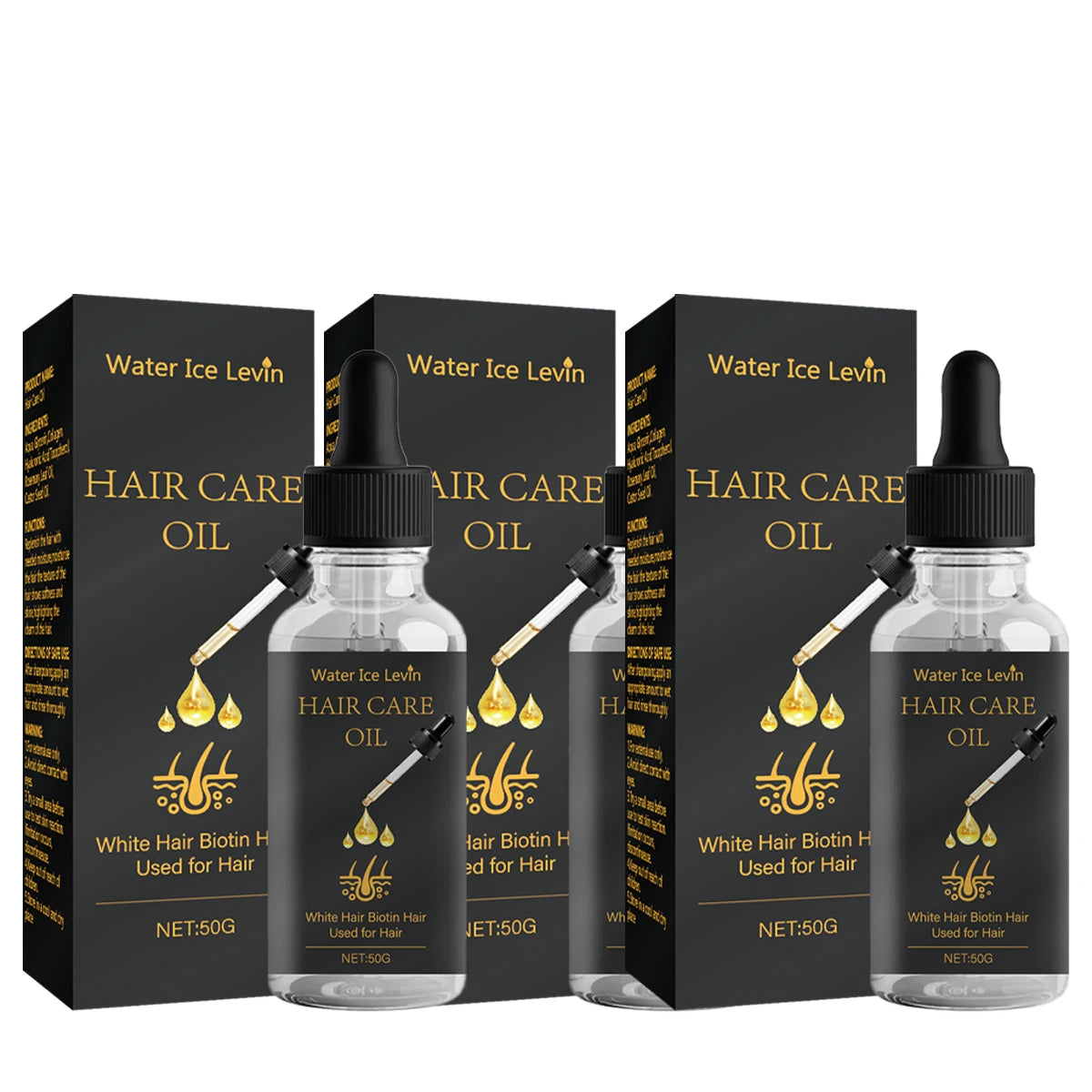 Hair Care Oil with Biotin - Fights White Hair & Boosts Moisture with Rosemary, Castor Oil, Collagen for Soft, Shiny Hair Qme Dark Grey 30ml