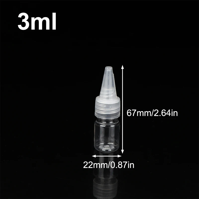 3 Transparent Refillable Dropper Bottles Plastic Squeeze Containers Qme 3ml