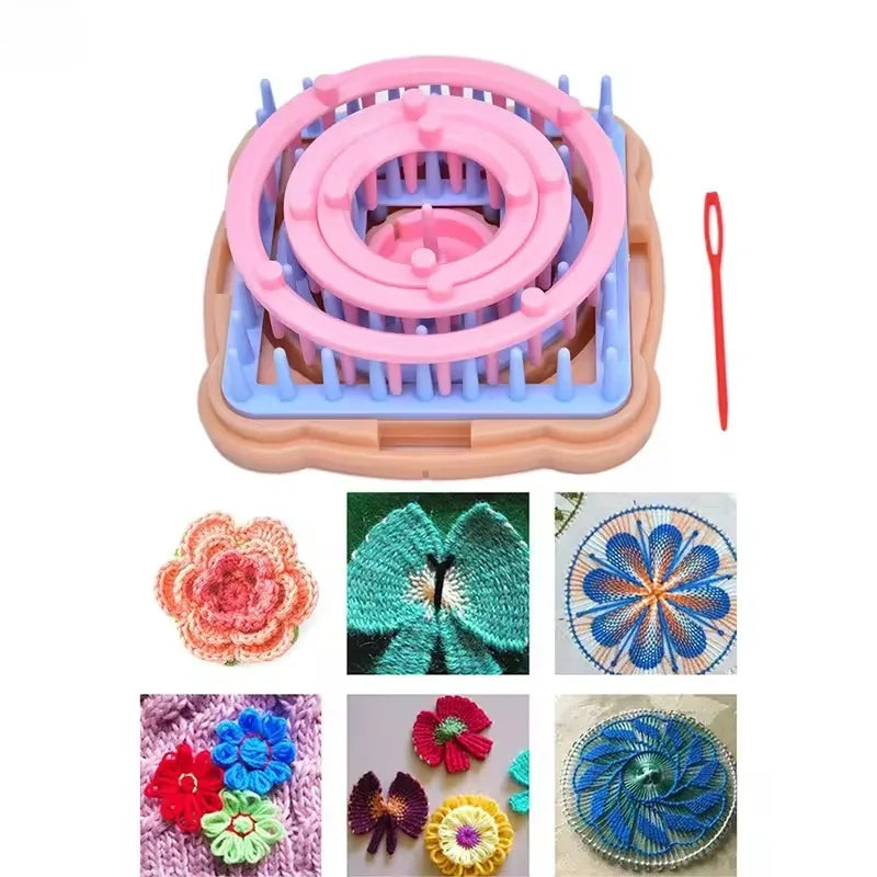 DIY Flower Loom Knitting Plastic Weaving Tool Making Handmade Flowers Qme