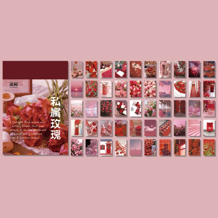 50sheets 50 Patterns Washi Paper Ins Stickers Book Aesthetic Scenery Sticker for Scrapbooking Journals Album Diary DIY Paers Qme 22